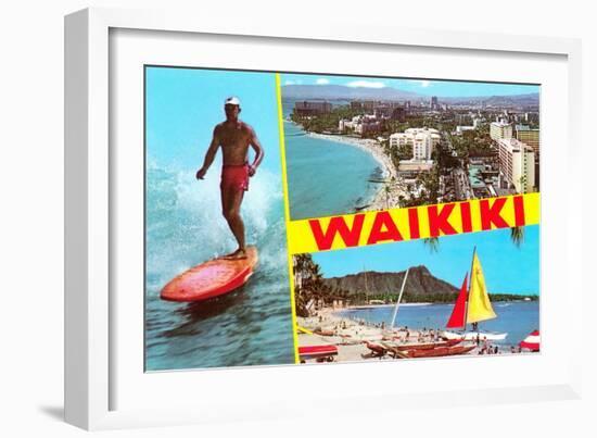 Scenes of Waikiki, Hawaii-null-Framed Art Print