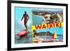 Scenes of Waikiki, Hawaii-null-Framed Premium Giclee Print