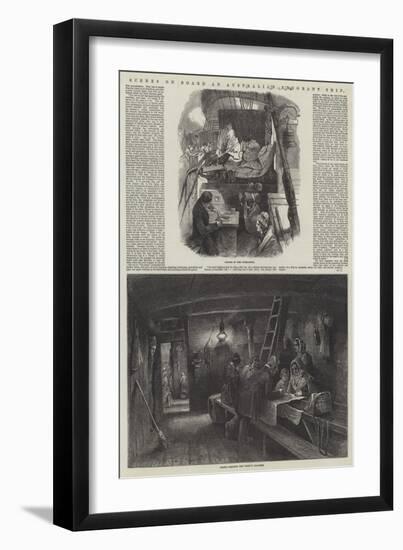 Scenes on Board an Australian Emigrant Ship-null-Framed Giclee Print