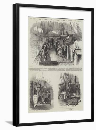 Scenes on Board an Australian Emigrant Ship-null-Framed Giclee Print