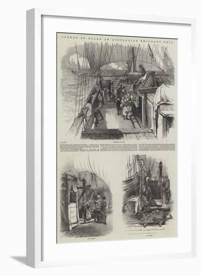 Scenes on Board an Australian Emigrant Ship-null-Framed Giclee Print