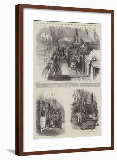 Scenes on Board an Australian Emigrant Ship-null-Framed Giclee Print