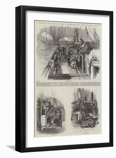 Scenes on Board an Australian Emigrant Ship-null-Framed Giclee Print