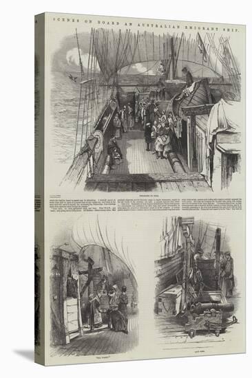 Scenes on Board an Australian Emigrant Ship-null-Stretched Canvas