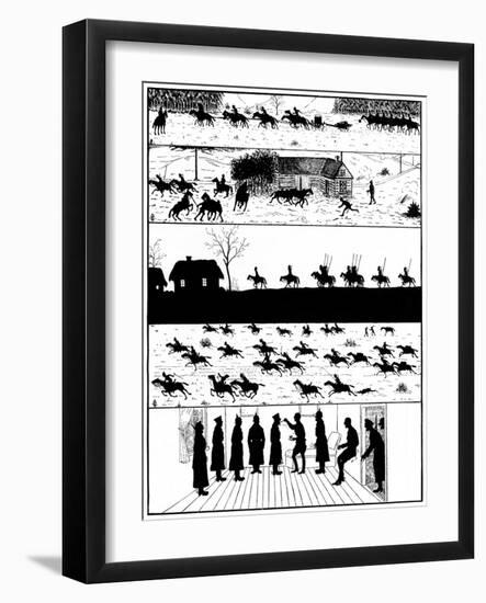 Scenes on the Eastern Front in Silhouette, WW1-null-Framed Art Print