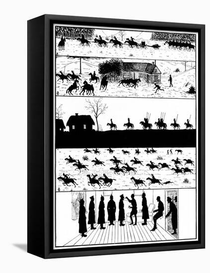 Scenes on the Eastern Front in Silhouette, WW1-null-Framed Stretched Canvas