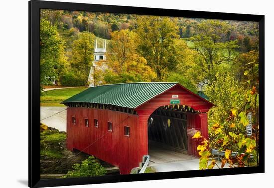 Scenic Covered Bridg, Arlington, Vermont-George Oze-Framed Photographic Print