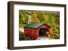 Scenic Covered Bridg, Arlington, Vermont-George Oze-Framed Photographic Print