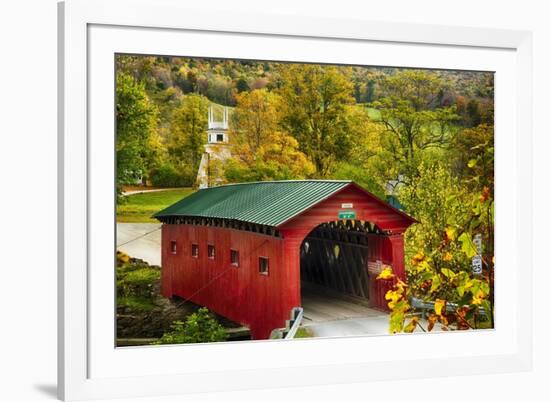 Scenic Covered Bridg, Arlington, Vermont-George Oze-Framed Photographic Print