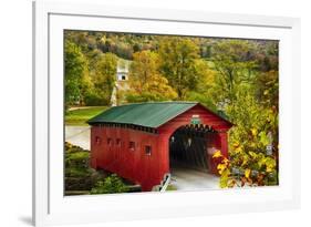 Scenic Covered Bridg, Arlington, Vermont-George Oze-Framed Photographic Print