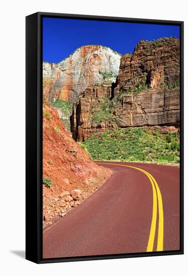 Scenic Drive - Zion National Park - Utah - United States-Philippe Hugonnard-Framed Stretched Canvas