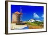 Scenic Greece . Patmos Island. View of Chora and Windmills-Maugli-l-Framed Photographic Print