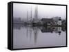 Scenic Harbor View with Masted Ships and Buildings Reflected in Placid Waters at Mystic Seaport-Alfred Eisenstaedt-Framed Stretched Canvas