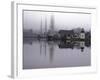 Scenic Harbor View with Masted Ships and Buildings Reflected in Placid Waters at Mystic Seaport-Alfred Eisenstaedt-Framed Photographic Print