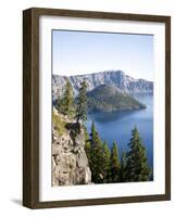 Scenic Image of Crater Lake National Park, Or.-Justin Bailie-Framed Photographic Print