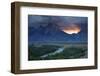 Scenic Landscape Image of Sunset at Snake River Overlook in Grand Teton National Park, Wyoming-Adam Barker-Framed Photographic Print