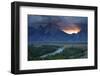 Scenic Landscape Image of Sunset at Snake River Overlook in Grand Teton National Park, Wyoming-Adam Barker-Framed Photographic Print