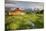 Scenic Landscape Image of the Moulton Barn with Storm Clouds, Grand Teton National Park, Wyoming-Adam Barker-Mounted Photographic Print