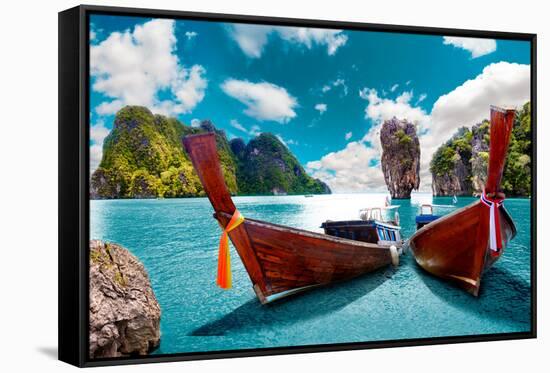 Scenic Landscape.Phuket Seascape. Scenery Thailand Sea and Island. Adventures and Travel Concept-null-Framed Stretched Canvas
