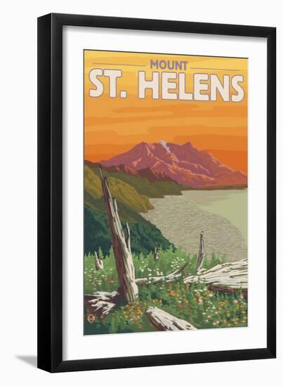 Scenic Mount St. Helens, Washington-Lantern Press-Framed Art Print