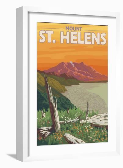 Scenic Mount St. Helens, Washington-Lantern Press-Framed Art Print