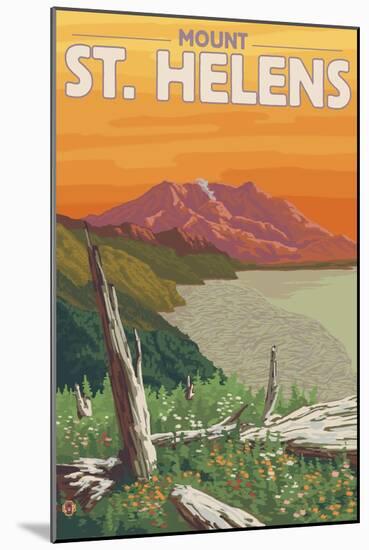Scenic Mount St. Helens, Washington-Lantern Press-Mounted Art Print