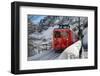 Scenic Mountain Train in Snow-ArtOfPhoto-Framed Photographic Print