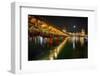 Scenic Night View of the Chapel Bridge, Lucerne-George Oze-Framed Photographic Print