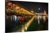 Scenic Night View of the Chapel Bridge, Lucerne-George Oze-Stretched Canvas