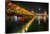 Scenic Night View of the Chapel Bridge, Lucerne-George Oze-Stretched Canvas