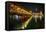 Scenic Night View of the Chapel Bridge, Lucerne-George Oze-Framed Stretched Canvas