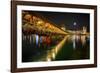 Scenic Night View of the Chapel Bridge, Lucerne-George Oze-Framed Photographic Print