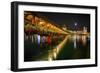 Scenic Night View of the Chapel Bridge, Lucerne-George Oze-Framed Photographic Print