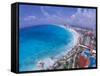 Scenic of Beach with Hotels, Cancun, Mexico-Bill Bachmann-Framed Stretched Canvas