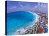 Scenic of Beach with Hotels, Cancun, Mexico-Bill Bachmann-Stretched Canvas