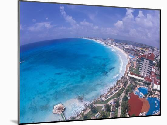 Scenic of Beach with Hotels, Cancun, Mexico-Bill Bachmann-Mounted Premium Photographic Print