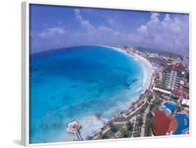 Scenic of Beach with Hotels, Cancun, Mexico-Bill Bachmann-Framed Photographic Print