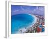 Scenic of Beach with Hotels, Cancun, Mexico-Bill Bachmann-Framed Photographic Print