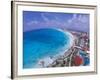 Scenic of Beach with Hotels, Cancun, Mexico-Bill Bachmann-Framed Photographic Print
