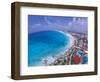 Scenic of Beach with Hotels, Cancun, Mexico-Bill Bachmann-Framed Photographic Print