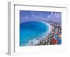 Scenic of Beach with Hotels, Cancun, Mexico-Bill Bachmann-Framed Photographic Print