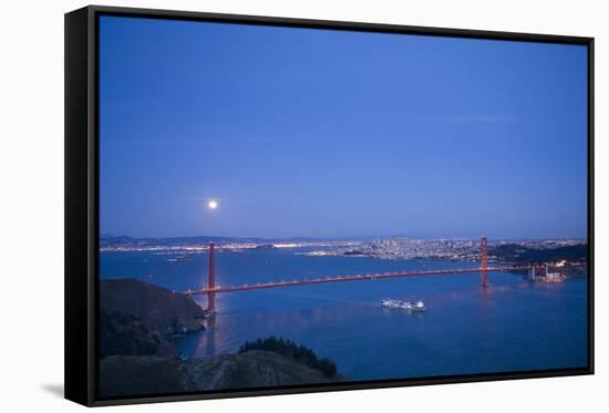 Scenic of Golden Gate Bridge, Golden Gate National Recreation Area, San Francisco, California-Justin Bailie-Framed Stretched Canvas