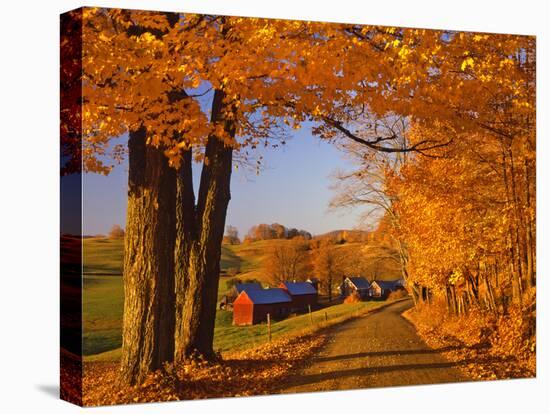 Scenic of Road and Jenne Farm, South Woodstock, Vermont, USA-Jaynes Gallery-Stretched Canvas