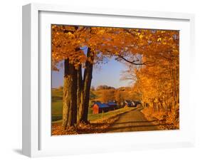 Scenic of Road and Jenne Farm, South Woodstock, Vermont, USA-Jaynes Gallery-Framed Premium Photographic Print