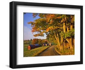 Scenic of Road and Jenne Farm, South Woodstock, Vermont, USA-Jaynes Gallery-Framed Photographic Print