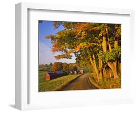 Scenic of Road and Jenne Farm, South Woodstock, Vermont, USA-Jaynes Gallery-Framed Photographic Print