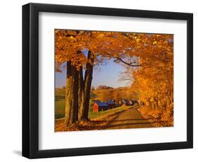 Scenic of Road and Jenne Farm, South Woodstock, Vermont, USA-Jaynes Gallery-Framed Photographic Print