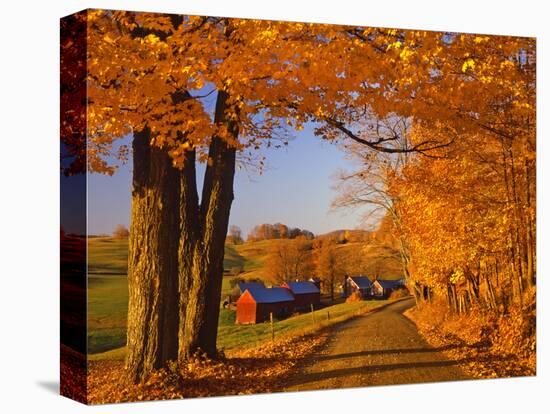 Scenic of Road and Jenne Farm, South Woodstock, Vermont, USA-Jaynes Gallery-Stretched Canvas