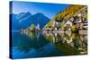 Scenic Picture-Postcard View of Famous Hallstatt Mountain Village with Hallstatter See in the Austr-canadastock-Stretched Canvas