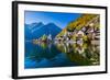 Scenic Picture-Postcard View of Famous Hallstatt Mountain Village with Hallstatter See in the Austr-canadastock-Framed Photographic Print